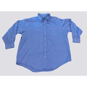Lands' End Blue Dress Shirt - Size 18.5-34 - Perfect Fit